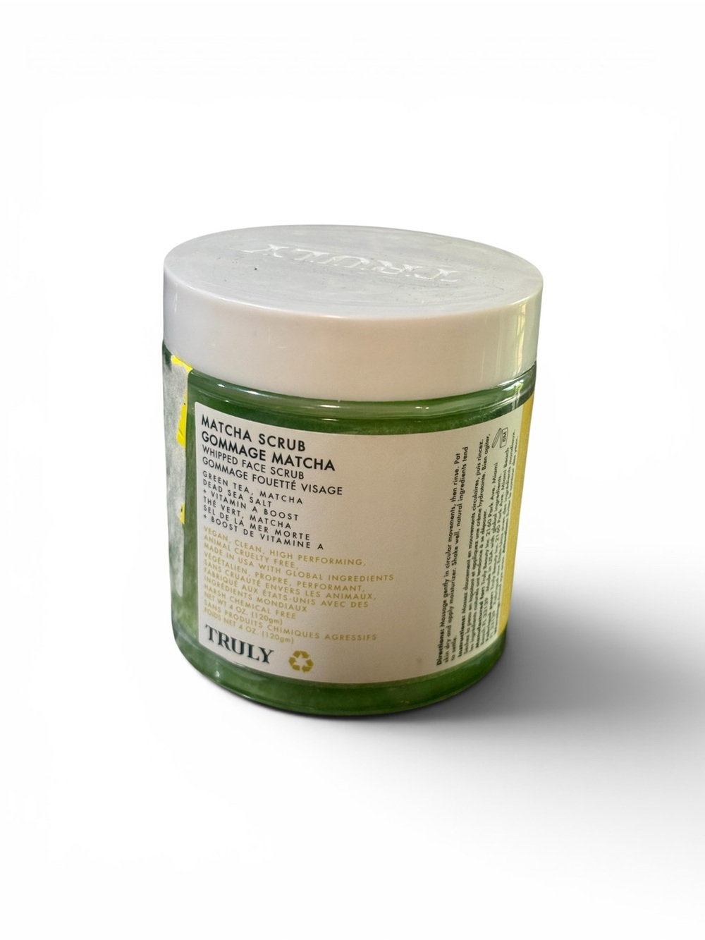 TRULY whipped matcha face scrub-4 oz size jar